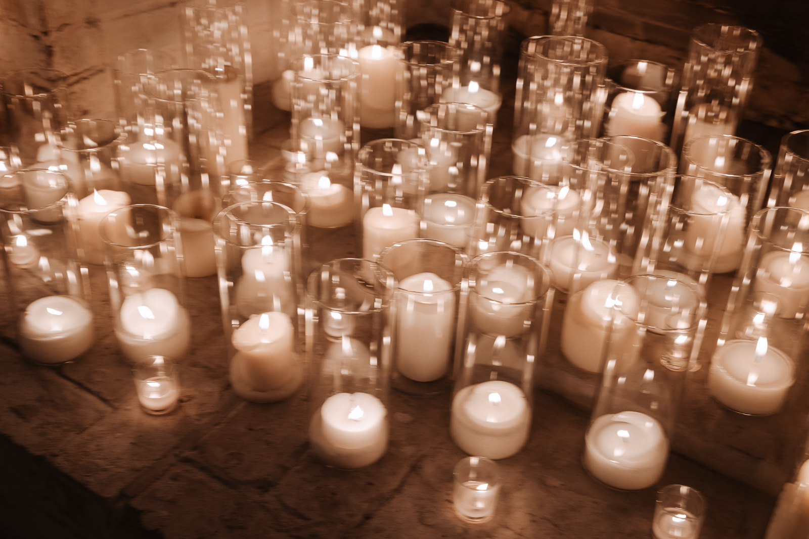 Candle lit wedding dinner at Tall Trees Gold Coast